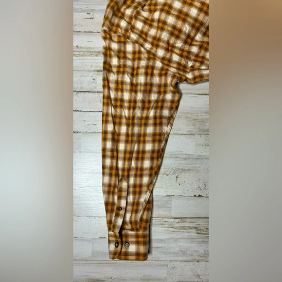 Cabelas Outdoor Gear Long sleeve Button Up Shirt XL Orange Checked - Picture 6 of 11